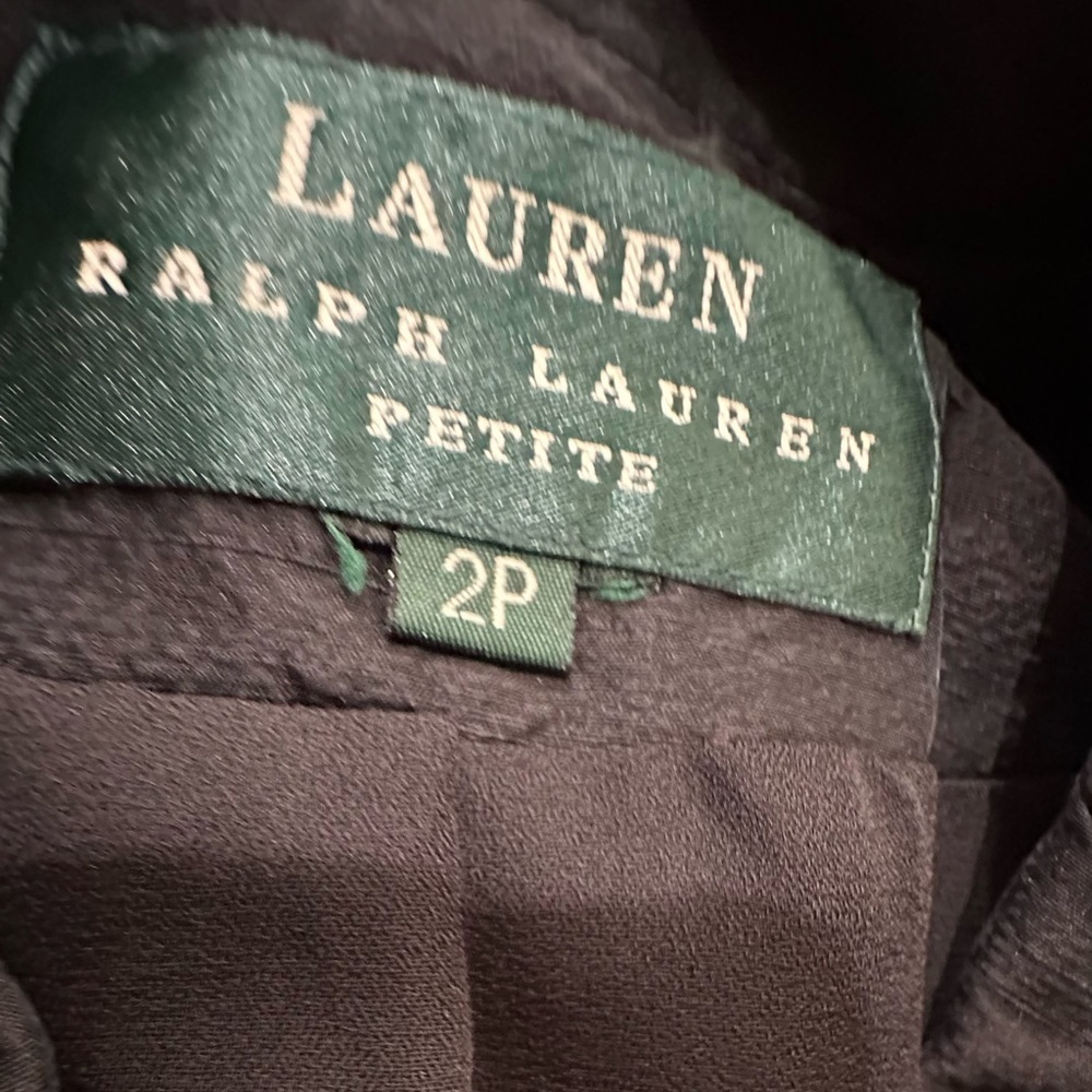 Lauren Ralph Lauren 100% Silk  Black Formal Blazer Tailored Design size 2 Petite - Picture 4 of 15